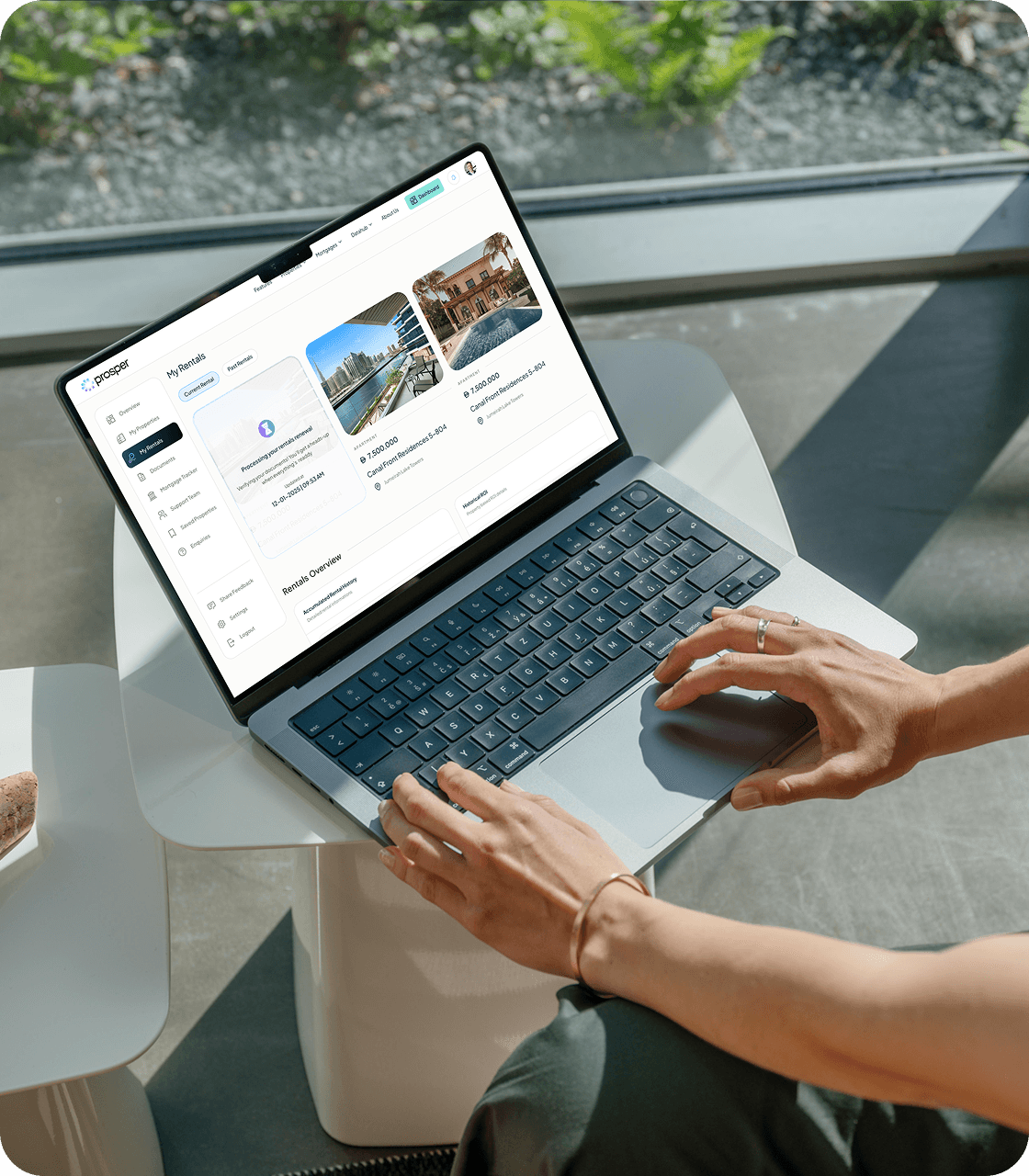 Owner dashboard on laptop - property management